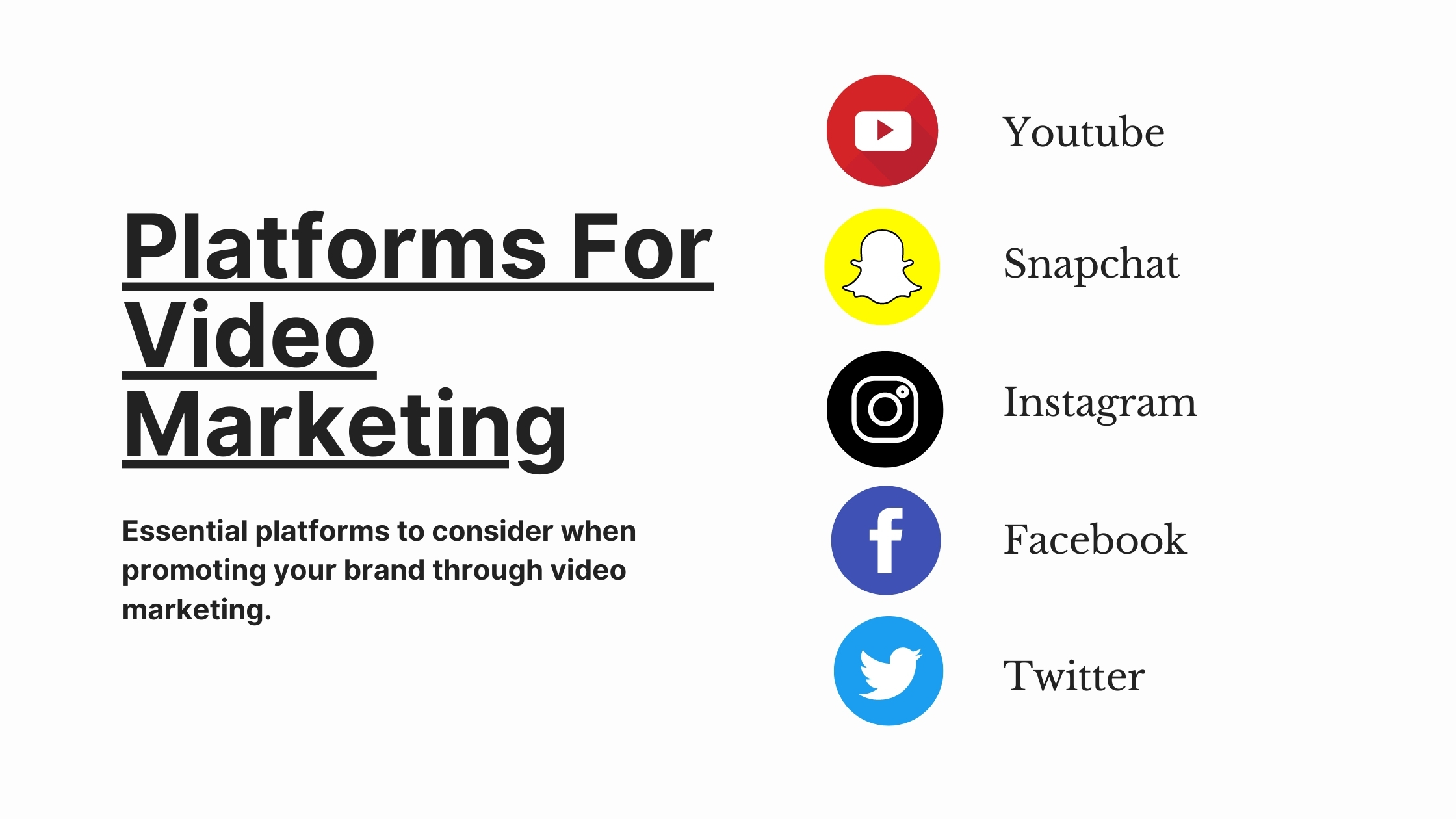 video marketing platforms to consider when promoting your brand through video marketing or digital marketing