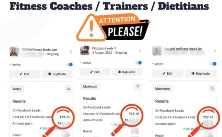 How We Generated High-Quality Leads for Fitness Coaches Under ₹30 Each