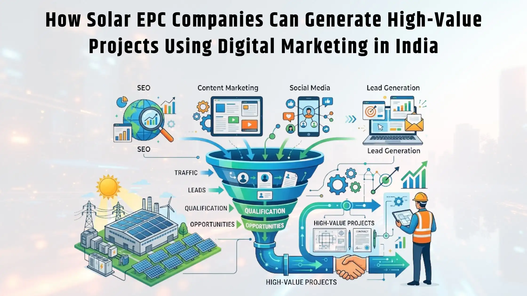 How Solar EPC Companies Can Generate High-Value Projects Using Digital Marketing in India