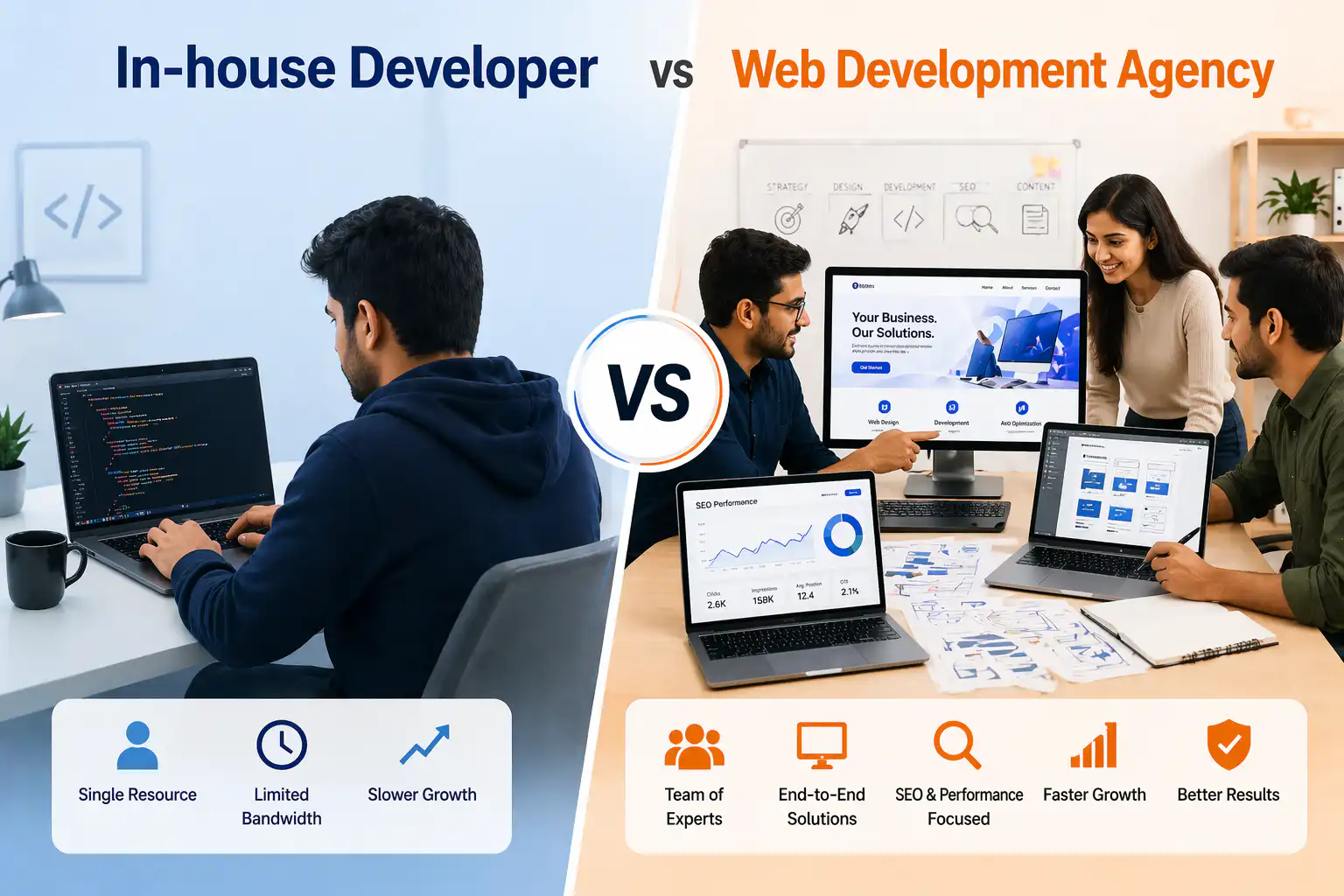 In-house Developer vs Web Development Agency
