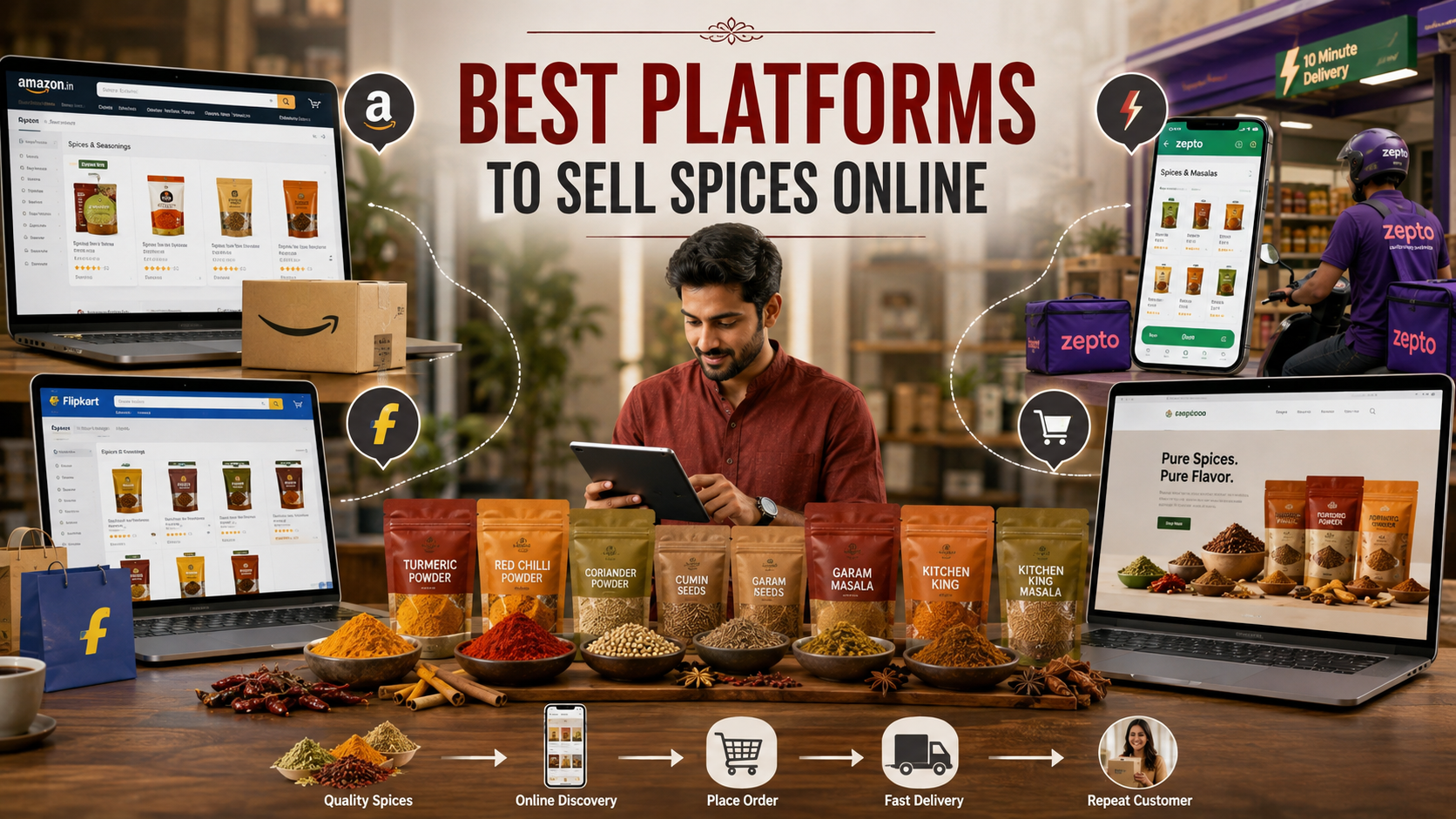 best platform to sell spices online in India