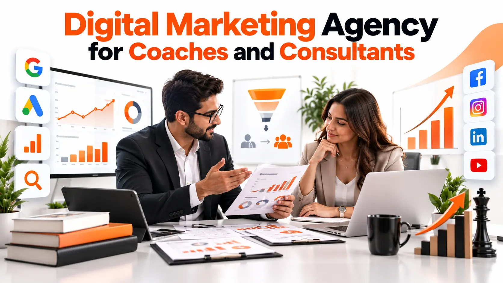 Digital marketing agency for coaches and consultants helping with lead generation and business growth