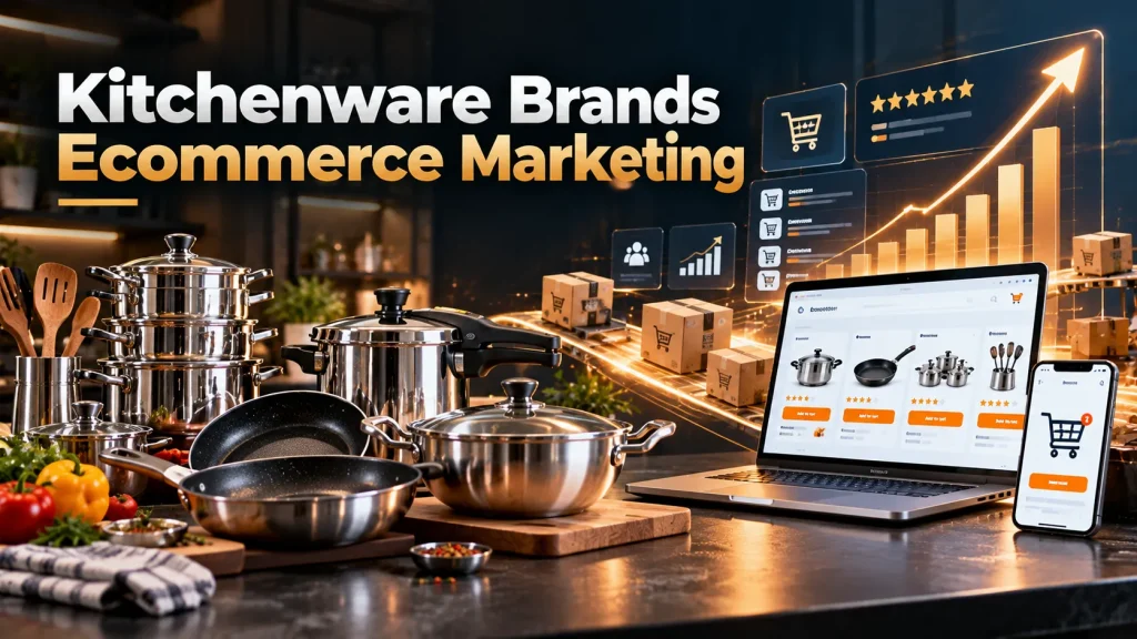 Kitchenware Brands Ecommerce Marketing strategy showing cookware products, ecommerce growth, online sales, and digital marketing performance