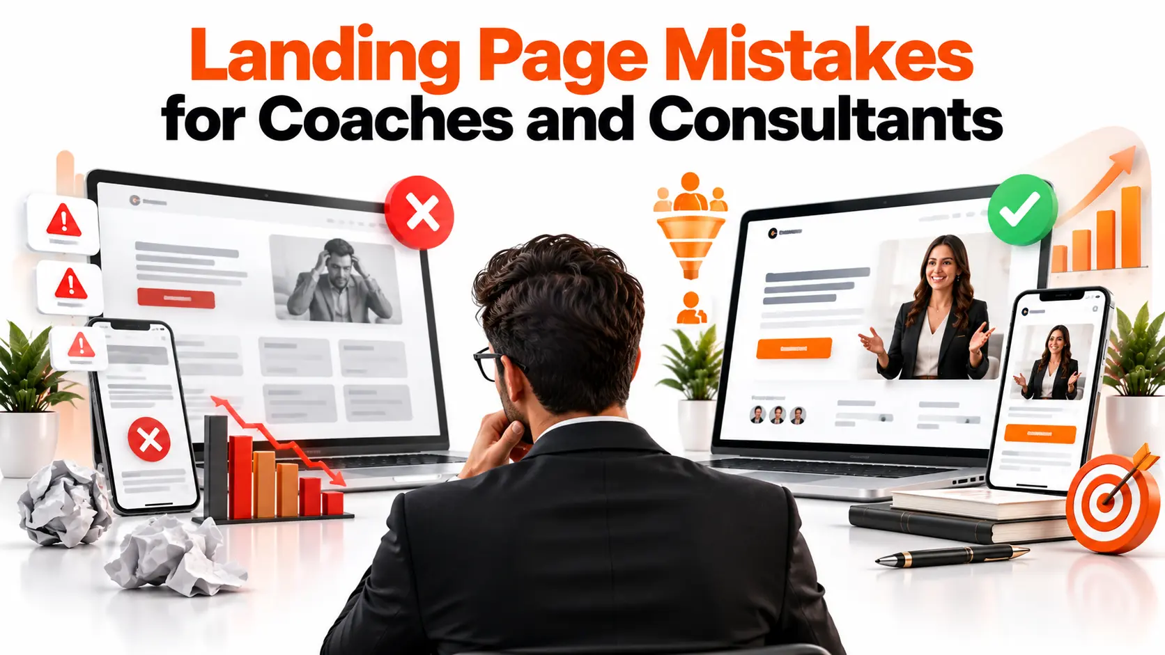 Landing page mistakes for coaches and consultants reducing lead generation and conversions