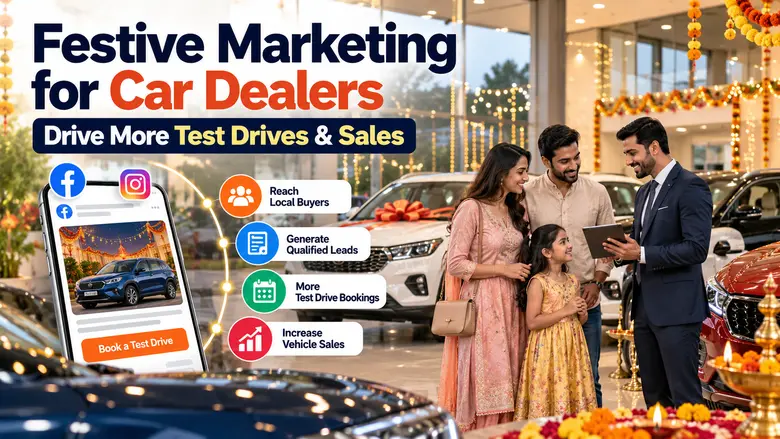 Festive Marketing for Car Dealers in an Indian car dealership showroom